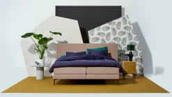 Boxspring Blocks vlak met gestoffeerd matras