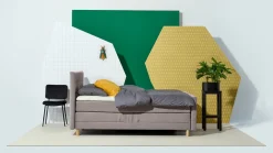 Boxspring Grid verstelbaar met gestoffeerd matras en voetbord