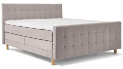 Boxspring Grid verstelbaar met gestoffeerd matras en voetbord