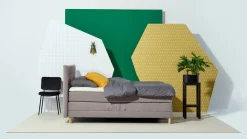 Boxspring Grid verstelbaar met gestoffeerd matras