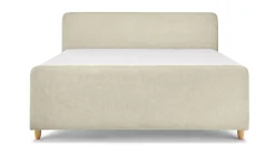 Boxspring Round vlak met gestoffeerd matras en voetbord