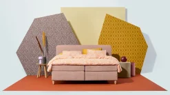 Boxspring Round vlak met gestoffeerd matras