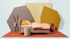 Boxspring Round vlak met gestoffeerd matras