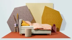 Boxspring Round vlak met gestoffeerd matras