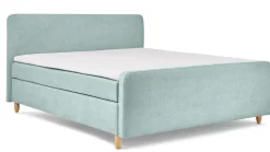 Boxspring Round vlak met gestoffeerd matras en voetbord