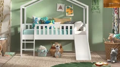 Halfhoogslaper Dallas als huis met glijbaan