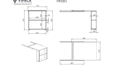 Halfhoogslaper Pino met Bureau en boekenkast