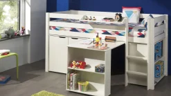 Halfhoogslaper Pino met commode met 2 deuren en boekenkast