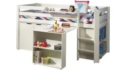 Halfhoogslaper Pino met commode met 2 deuren en boekenkast