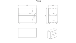 Halfhoogslaper Scott met bureau en boekenkast