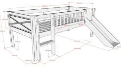 Halfhoogslaper Scott met glijbaan