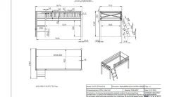 Halfhoogslaper Scott met bureau, boekenkast en commode