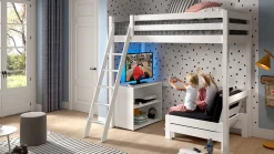 Hoogslaper Pino mezzanine met boekenkast