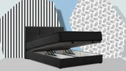 Opbergbed Mani met gestoffeerd matras