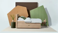 Opbergboxspring Square met gestoffeerd matras